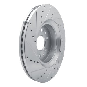 Jeep Grand Wagoneer Brake Rotor (1) - Front Right - R1 Concepts - Drilled & Slotted - Silver - `21-`25